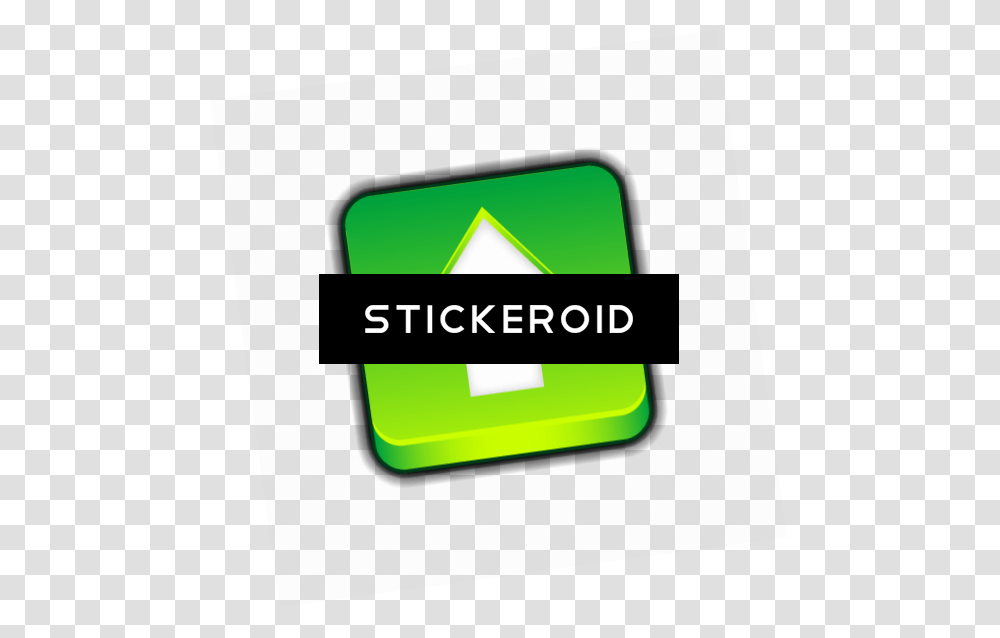 Green Arrow Upload Button In Square Sign, Light, Logo, Trademark Transparent Png