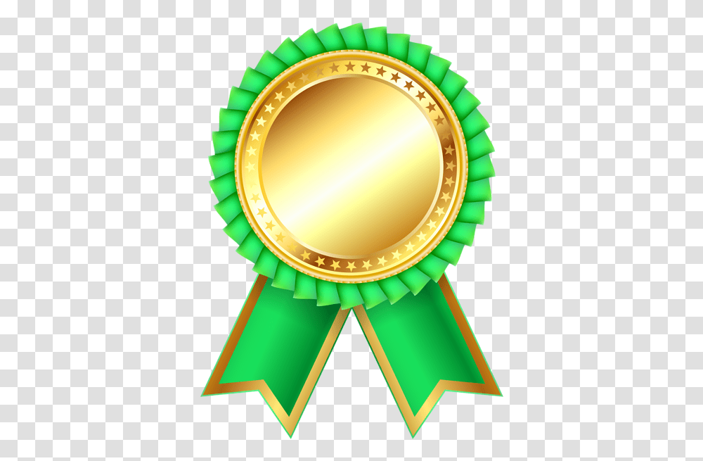Green Award Rosette Clipar Image In Background Award Clipart, Gold, Gold Medal, Trophy, Wristwatch Transparent Png