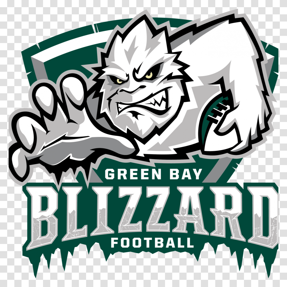 Green Bay Blizzard Football Clipart Download Green Bay Blizzard, Advertisement, Flyer, Poster, Paper Transparent Png