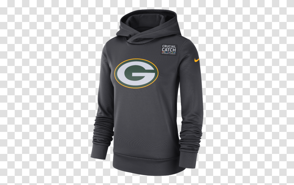 Green Bay Packers Ladies Crucial Catch Therma Hoodie Carolina Panthers Military Hoodie, Clothing, Apparel, Sleeve, Long Sleeve Transparent Png