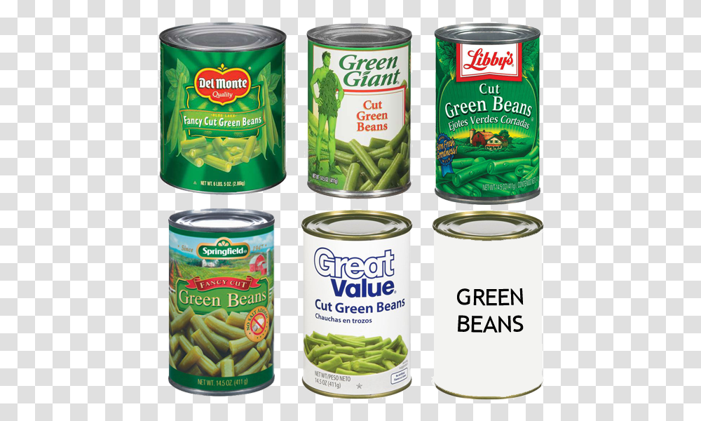 Green Bean Can, Canned Goods, Aluminium, Food, Tin Transparent Png