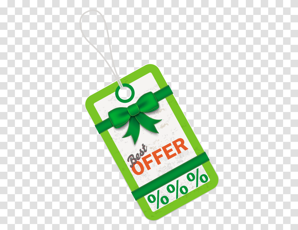 Green Best Offer Hang Tag, Gift Transparent Png