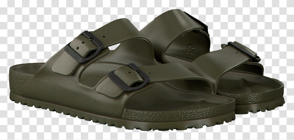 Green Birkenstock Papillio Flip Flops Arizona Eva Heren Slide Sandal, Apparel, Footwear, Shoe Transparent Png