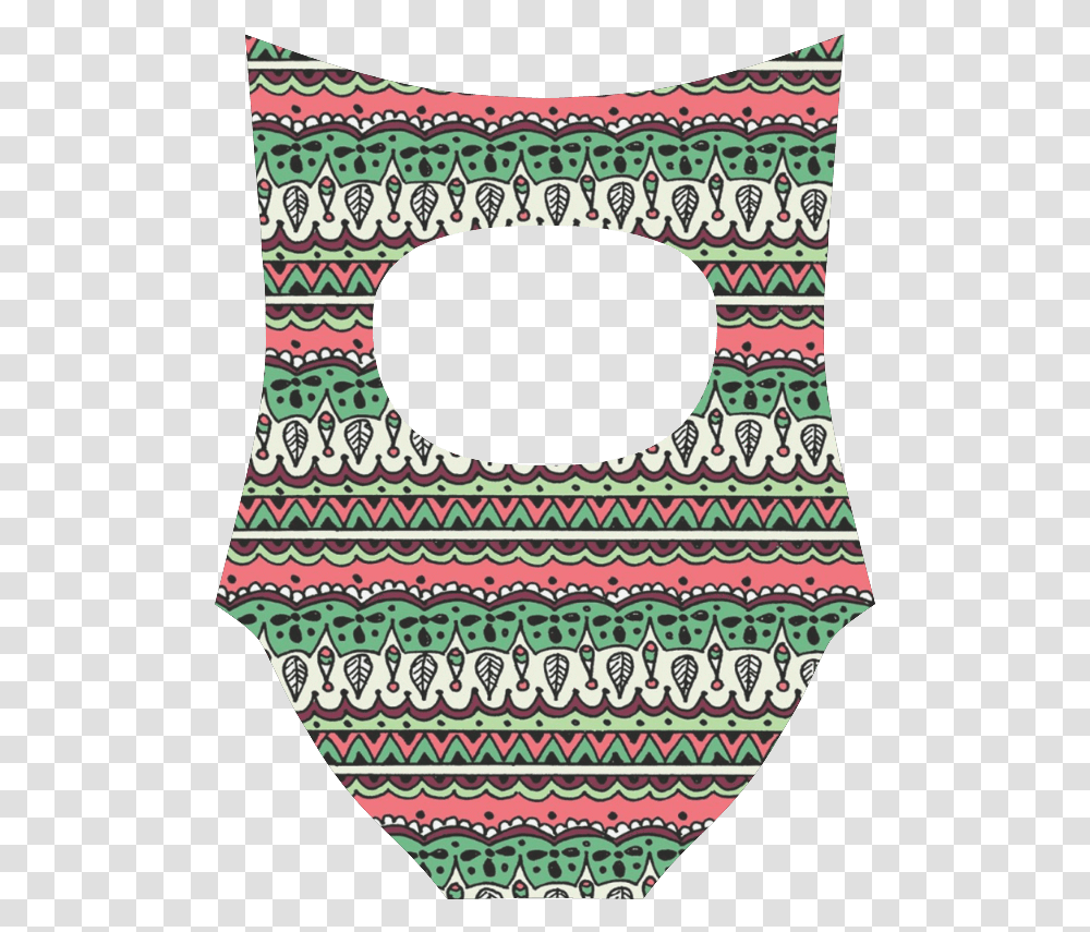 Green Bohemia Lines Strap Swimsuit Circle, Rug, Poster, Advertisement, Pattern Transparent Png