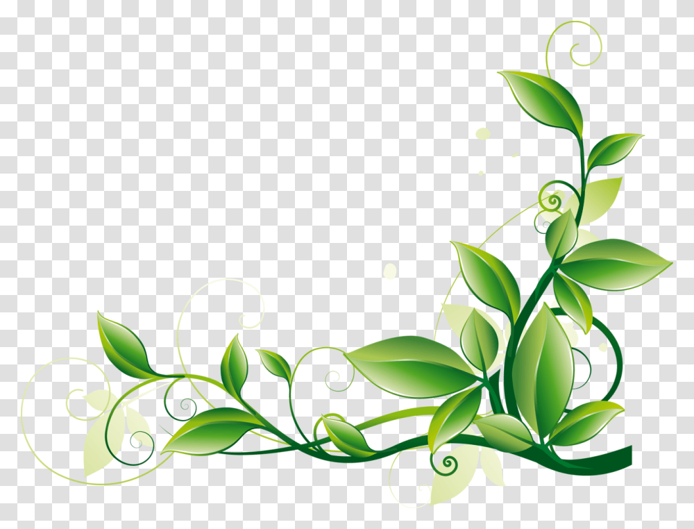 Green Border Clipart Corner Leaf Border Design, Floral Design, Pattern, Plant Transparent Png