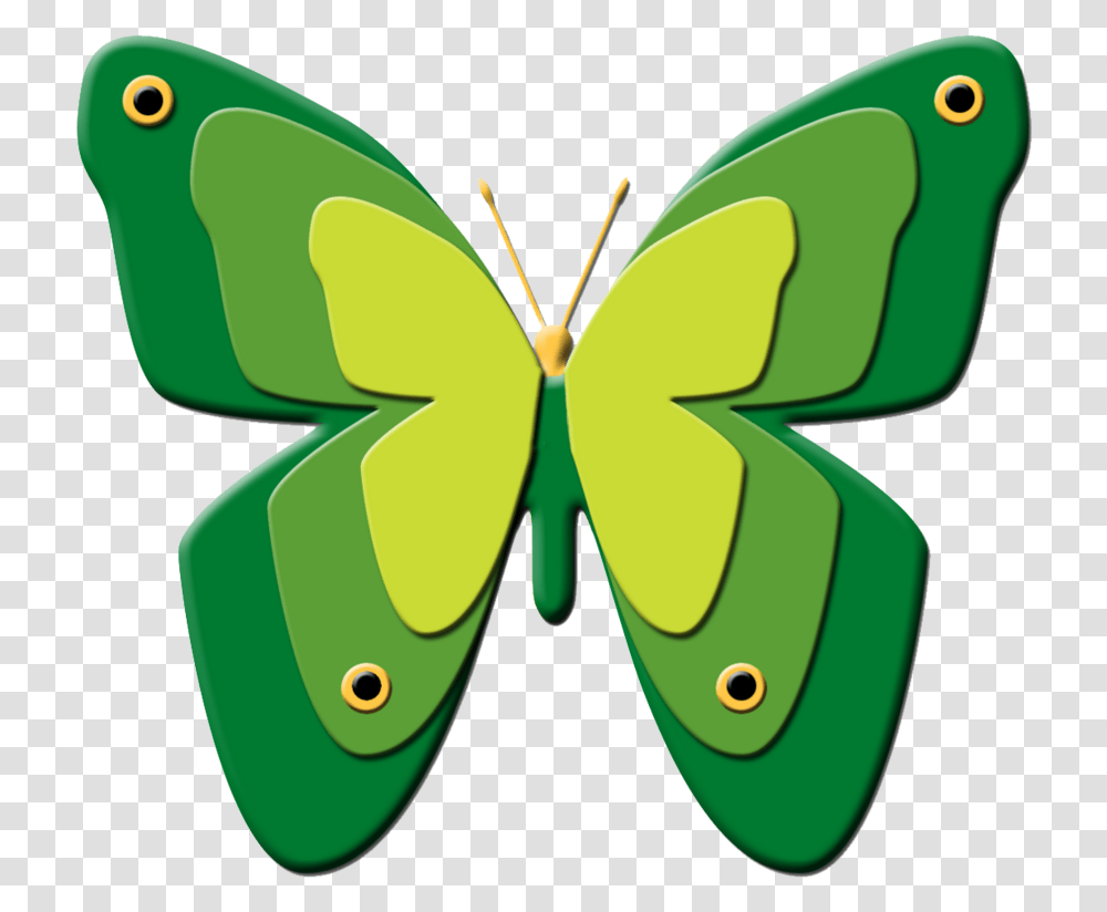 Green Butterflies Clipart Green Cartoon Butterfly Clipart Butterfly, Animal, Ornament, Insect, Invertebrate Transparent Png