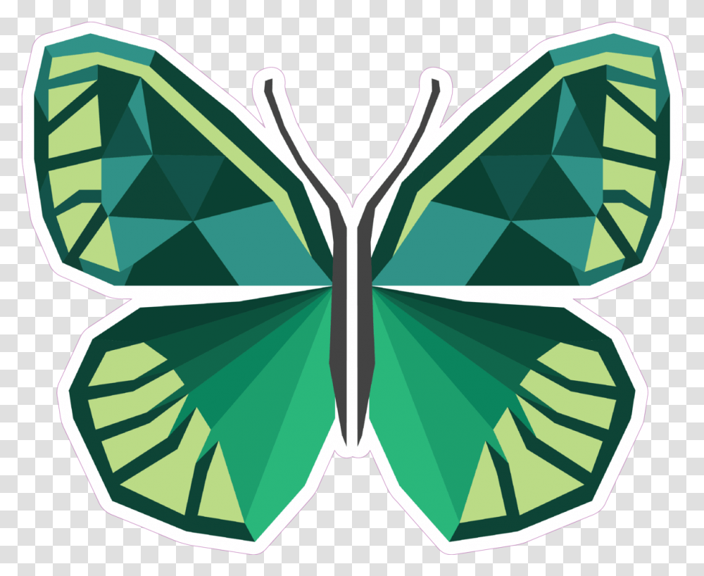 Green Butterfly Sticker Papilio Machaon, Ornament, Pattern, Symbol, Recycling Symbol Transparent Png
