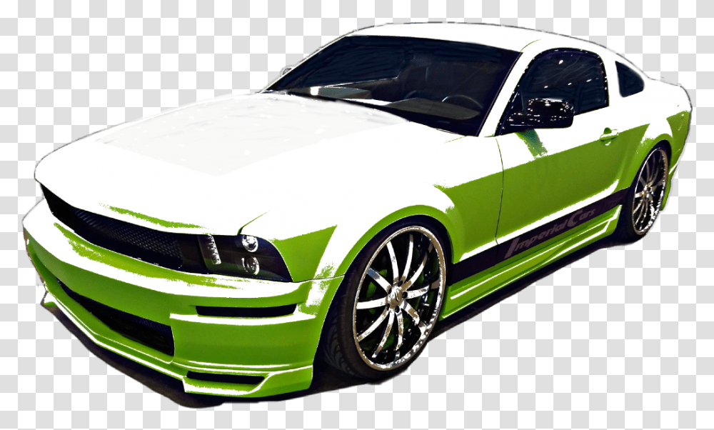 Green Car Ford Mustang, Sports Car, Vehicle, Transportation, Automobile Transparent Png