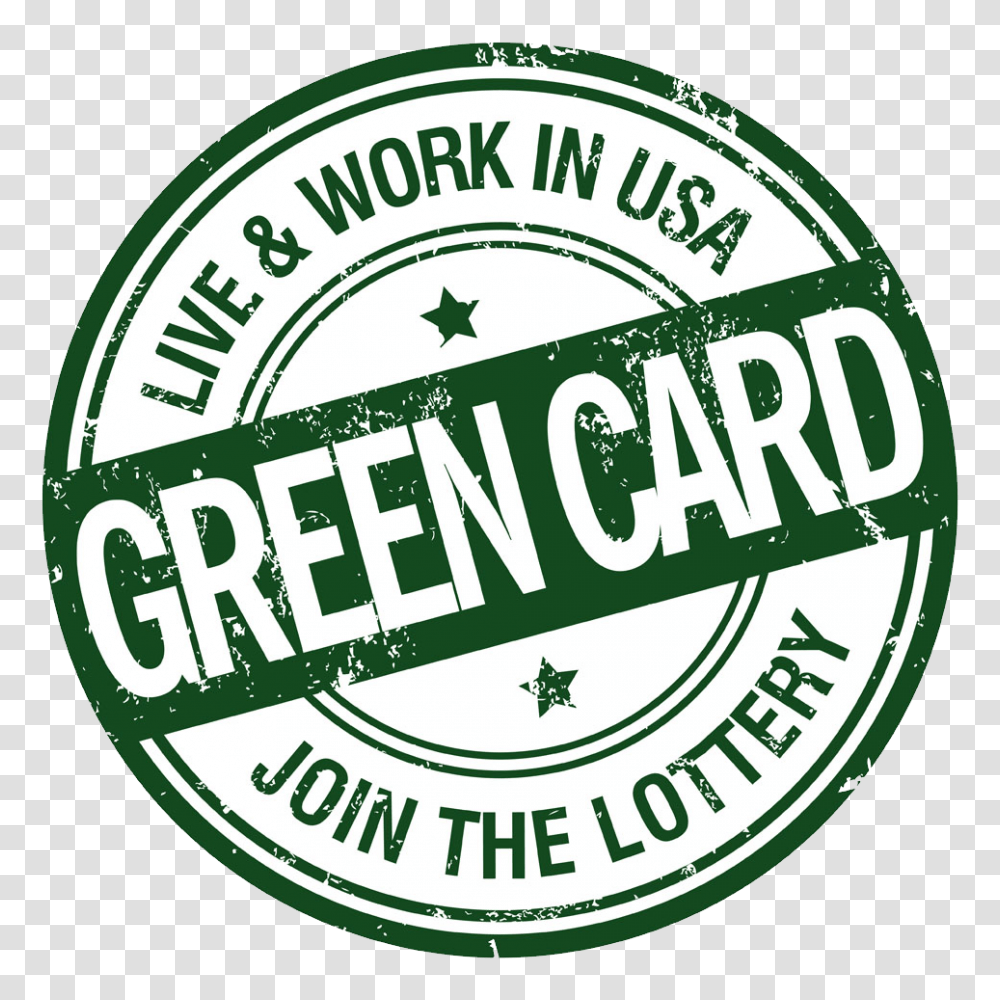 Green Card, Label, Sticker, Logo Transparent Png