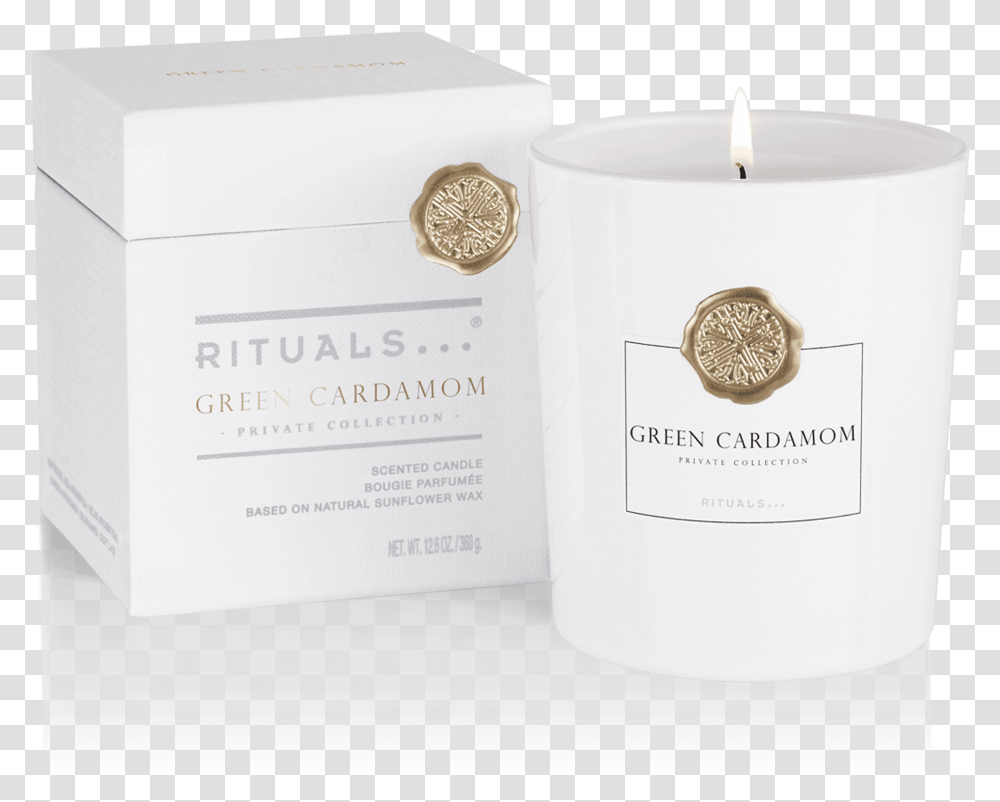 Green Cardamom Scented Candle Rituals Collection Prive, Box, Cylinder, Text, Wax Seal Transparent Png