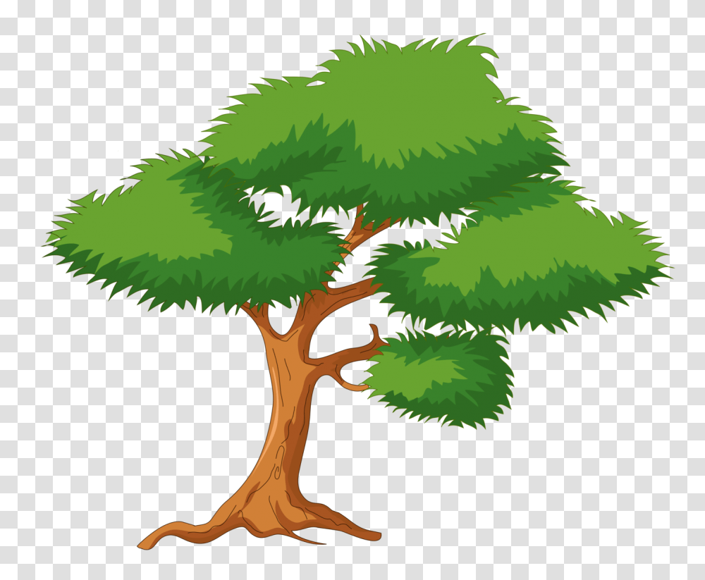 Green Cartoon Tree Clip Art, Plant, Conifer, Leaf, Fir Transparent Png