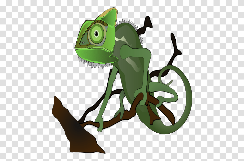 Green Chameleon On Branch Clipart For Web, Iguana, Lizard, Reptile, Animal Transparent Png
