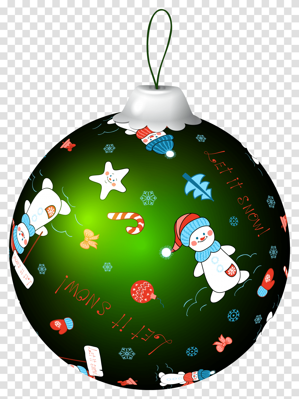 Green Christmas Ball With Snowman Clip Art Image Christmas Ball Clipart, Ornament, Tree, Plant, Graphics Transparent Png