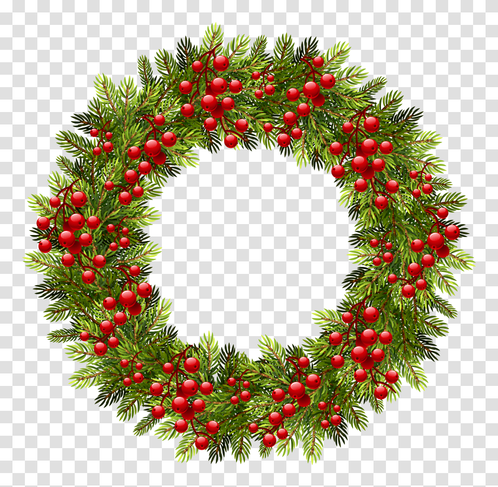 Green Christmas Pine Wreath Clipart Gallery Transparent Png