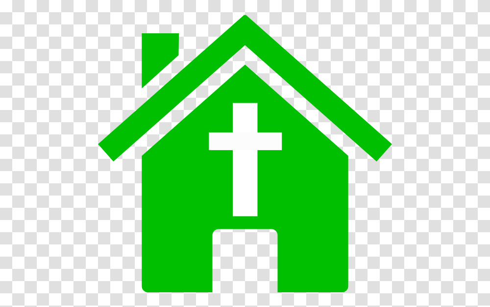 Green Church House Svg Clip Arts Icon Vector House, First Aid, Recycling Symbol, Logo Transparent Png