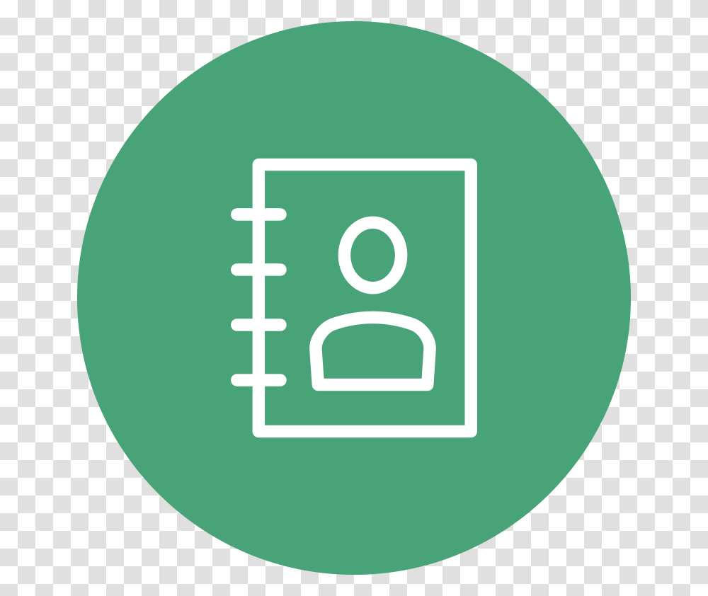 Green Circle Icon Of Spiral Notebook With Shape Of Bampb Day, Number, First Aid Transparent Png