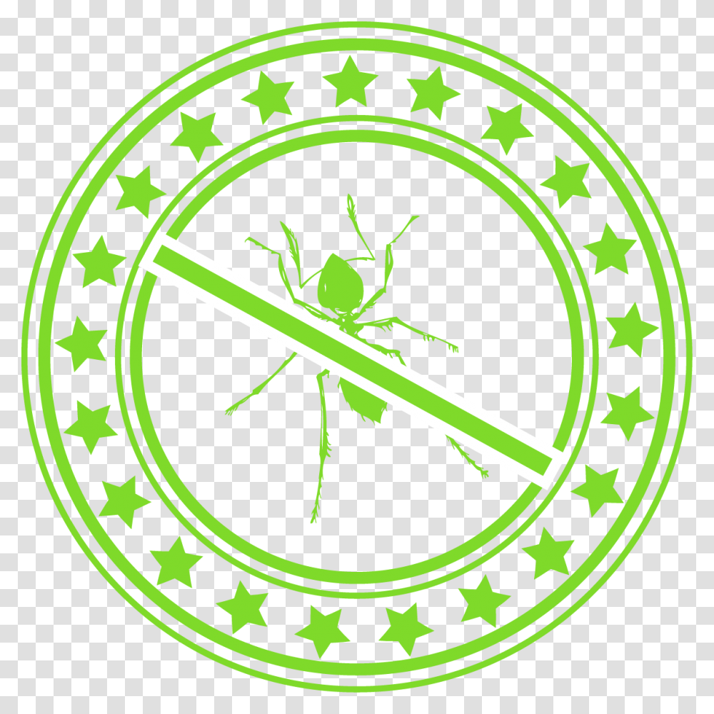 Green Circle With Star Border And A Green Ant With Vector Graphics, Emblem, Rug, Logo Transparent Png