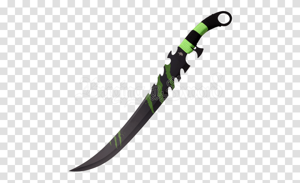 Green Claw Marks Fantasy Sword, Weapon, Weaponry, Knife, Blade Transparent Png