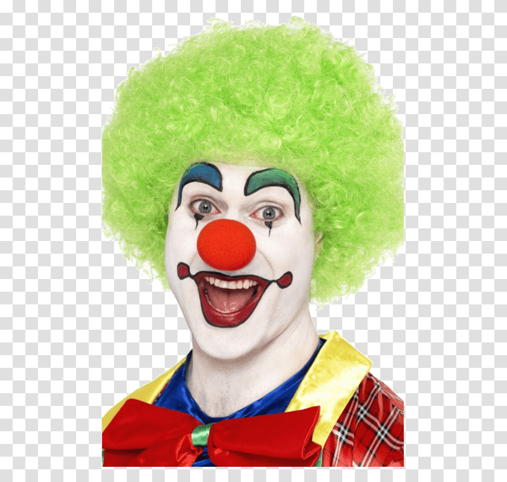 Green Clown Wig, Performer, Person, Human Transparent Png