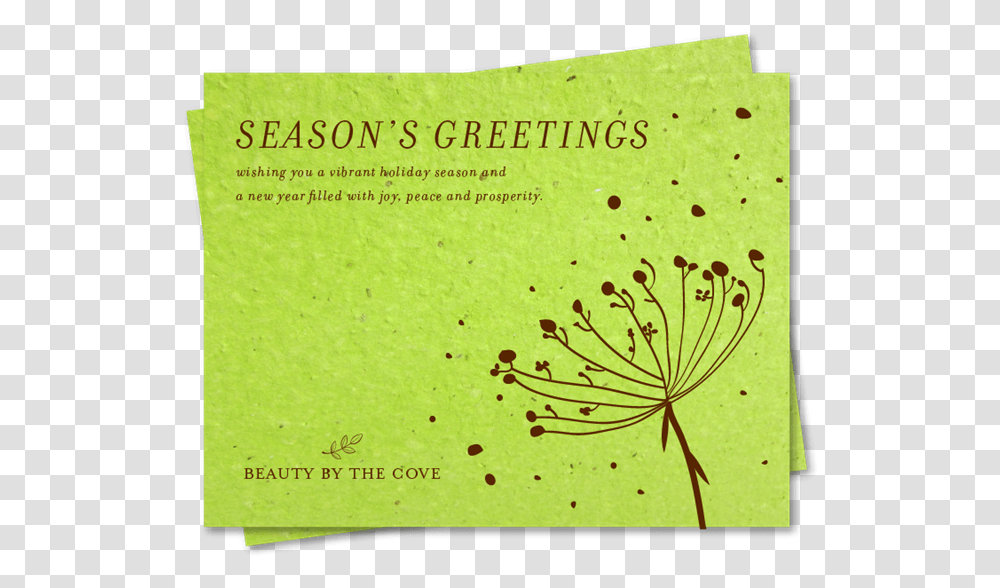Green Corporate Holiday Cards Organic Floral By Green, Plant, Paper, Food Transparent Png