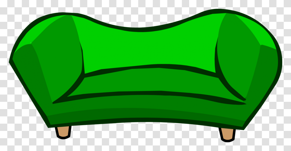 Green Couch Sofas Club Penguin Transparent Png