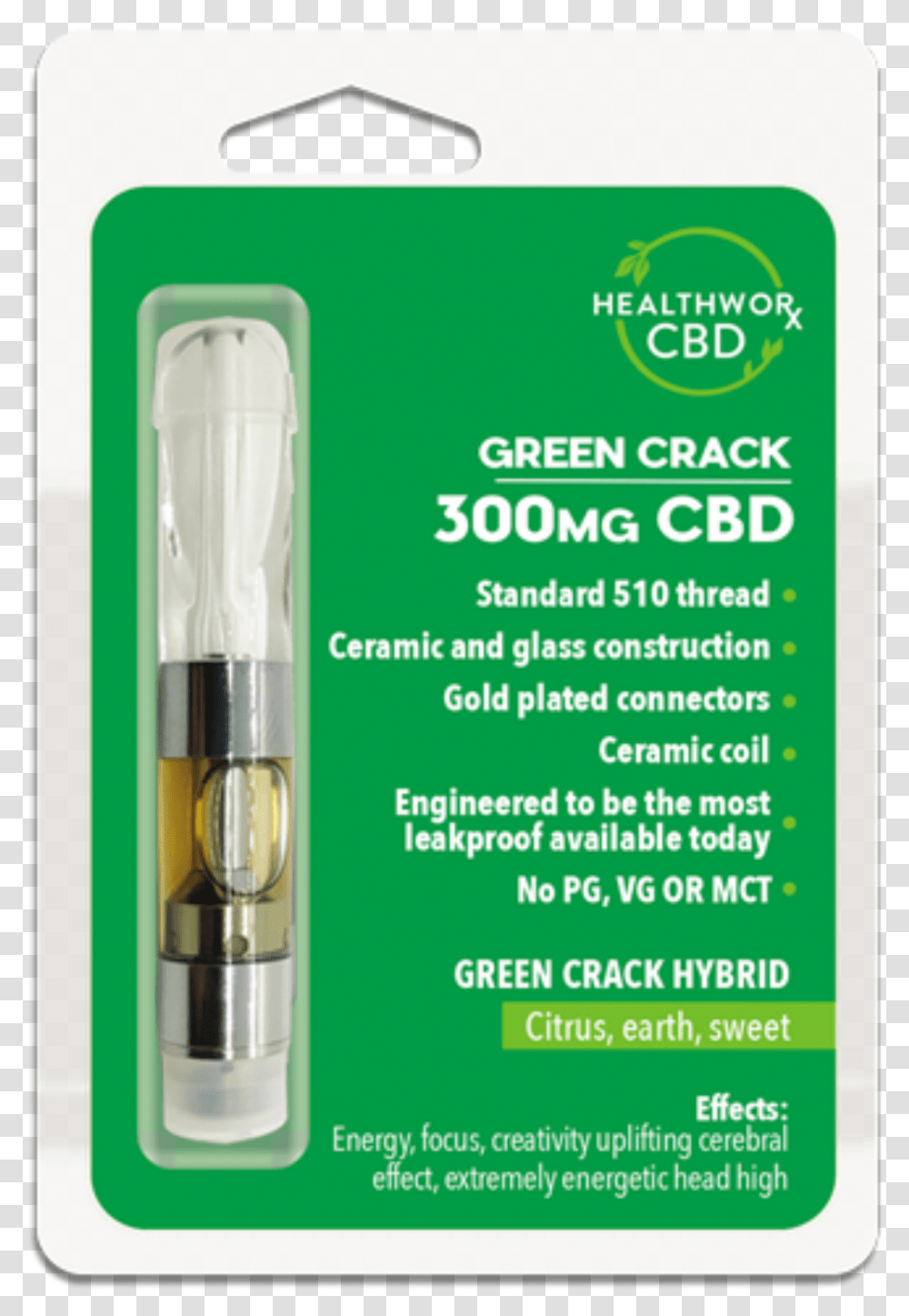 Green Crack 300mg Cbd Vaporizer Pen Cartridge By Healthworxcbd Compact Fluorescent Lamp, Poster, Advertisement, Flyer, Paper Transparent Png