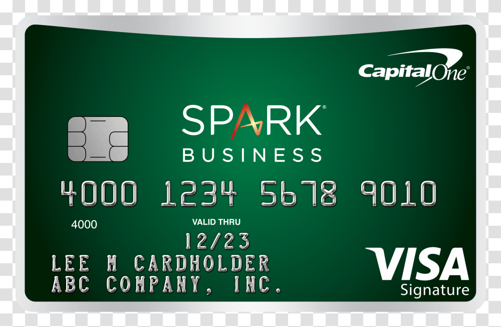 Green Credit Card With Capital One Markings Capital One Spark Transparent Png