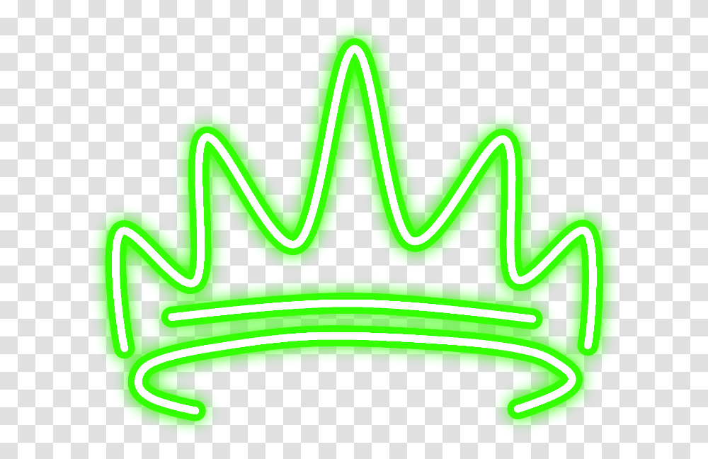 Green Crown Neon, Light, Screen, Electronics, Frog Transparent Png