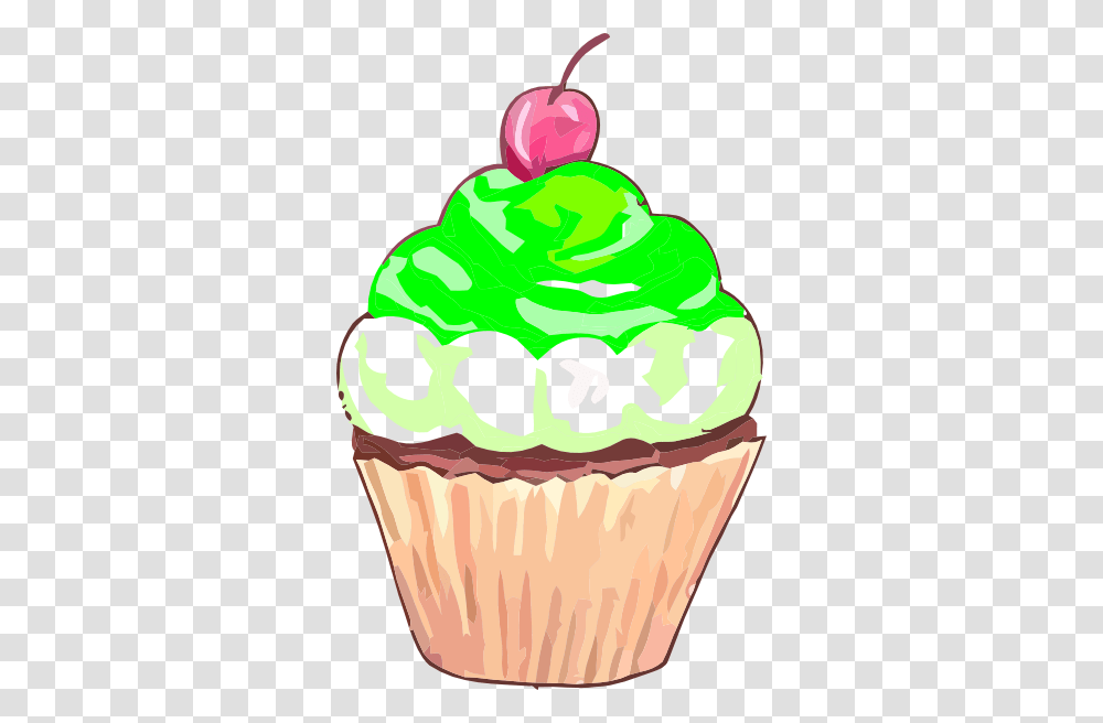 Green Cupcake Clip Art, Cream, Dessert, Food, Creme Transparent Png