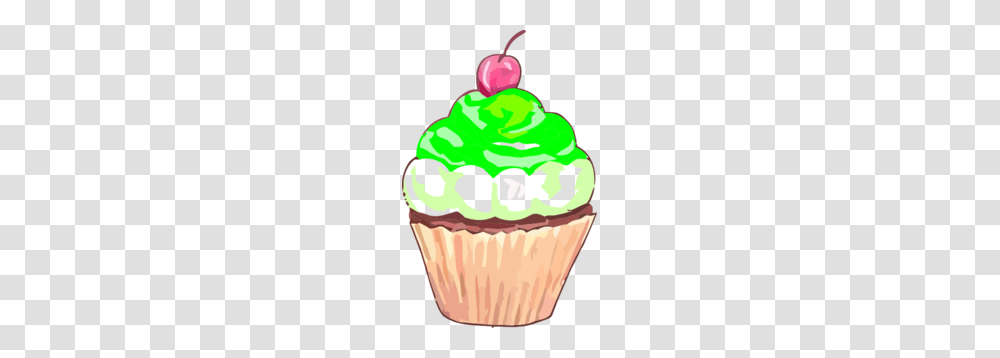 Green Cupcake Clip Art, Cream, Dessert, Food, Creme Transparent Png