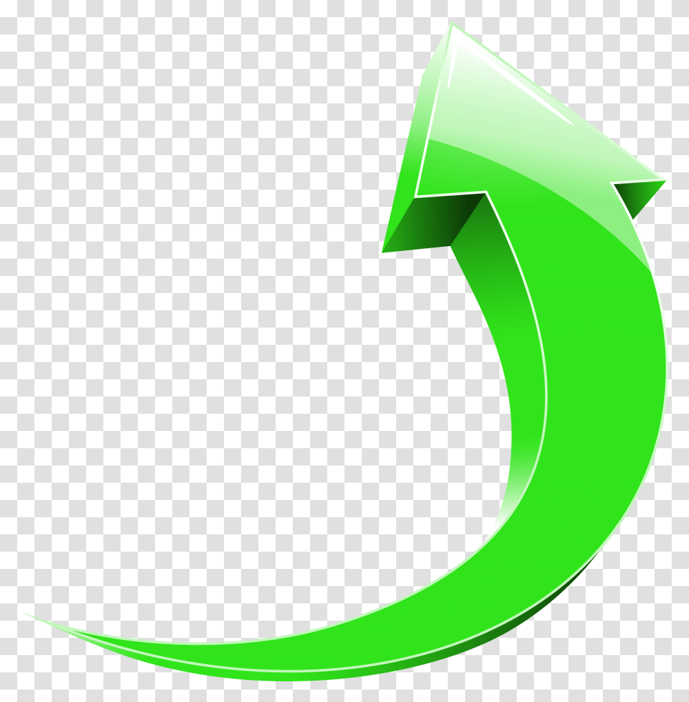 Green Curved Arrow, Number, Recycling Symbol Transparent Png