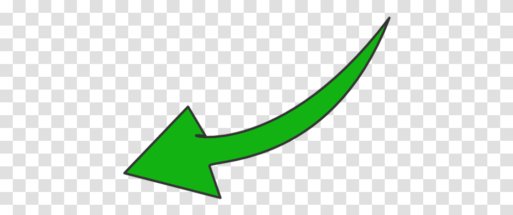 Green Curved Arrow & Free Arrowpng Green Curved Arrow, Symbol, Axe, Tool, Plant Transparent Png