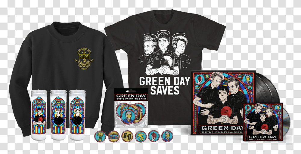 Green Day God's Favorite Band Vinyl, Apparel, Sleeve, T-Shirt Transparent Png