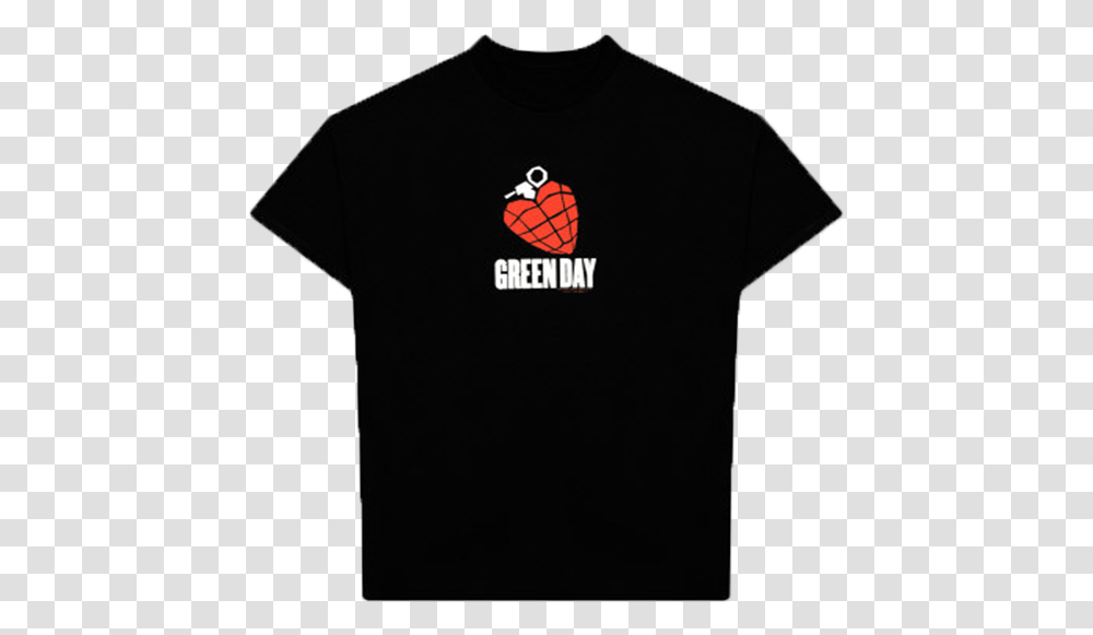 Green Dayheart Green Day Heart Grenade, Apparel, T-Shirt, Sleeve Transparent Png