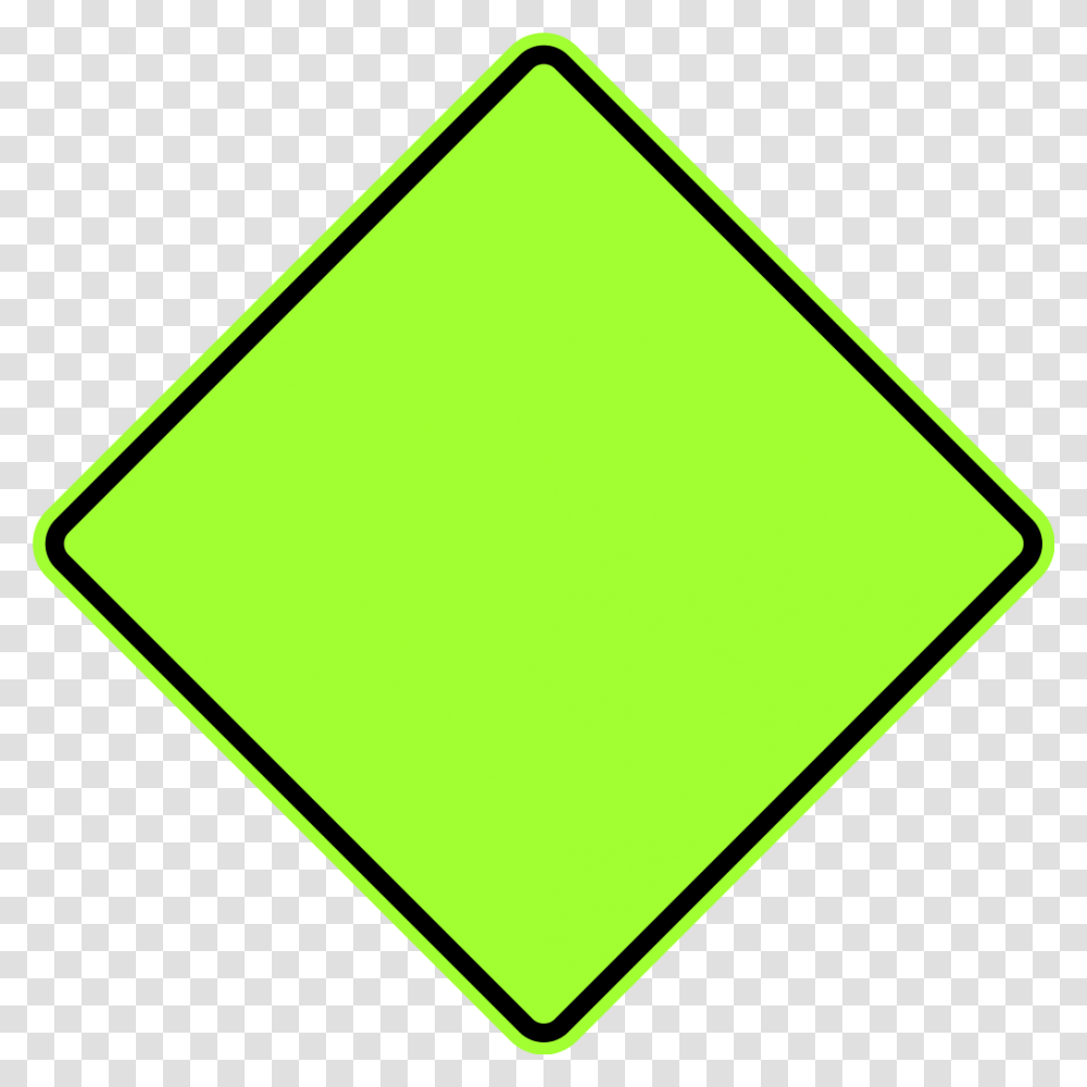 Green Diamond Road Sign, Tennis Ball, Sport, Sports Transparent Png