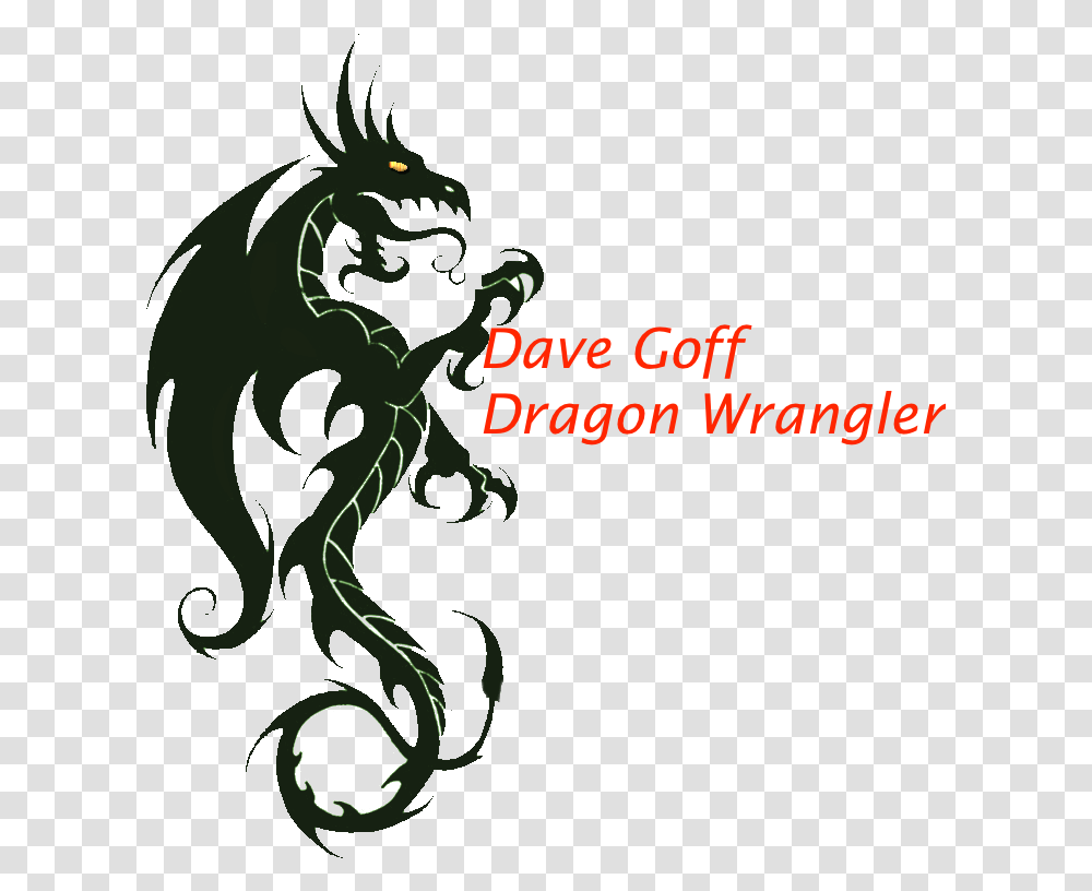 Green Dragon Design Logo With Text Dave Goff Dragon Tattoo, Statue, Sculpture, Ornament Transparent Png