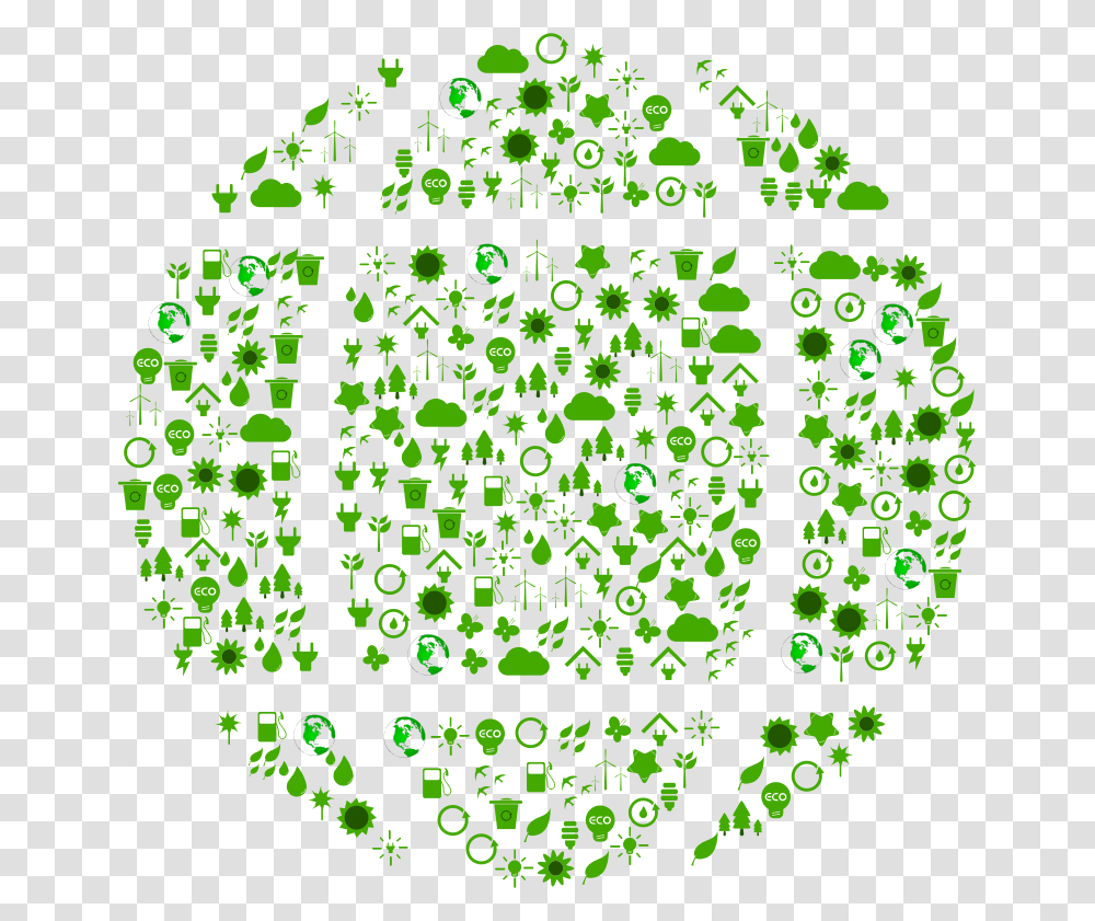 Green Ecological Globe Icons, Sphere Transparent Png
