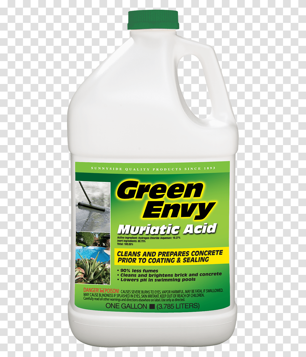 Green Envy Muriatic Acid Bottle, Beverage, Drink, Liquor, Alcohol Transparent Png