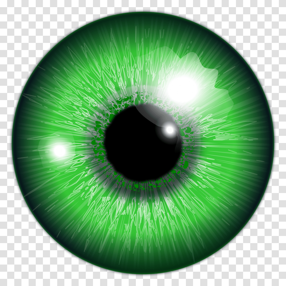 Green Eye Lens, Sphere, Light, Balloon, Electronics Transparent Png