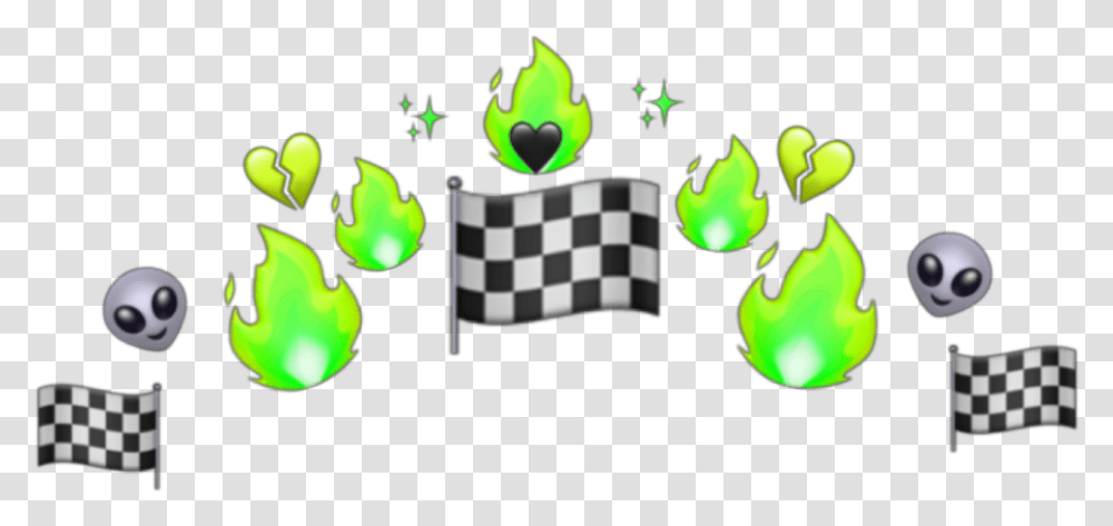 Green Flame Alien Checkerboard Emoji Crown Sparkle Tractor, Angry Birds Transparent Png