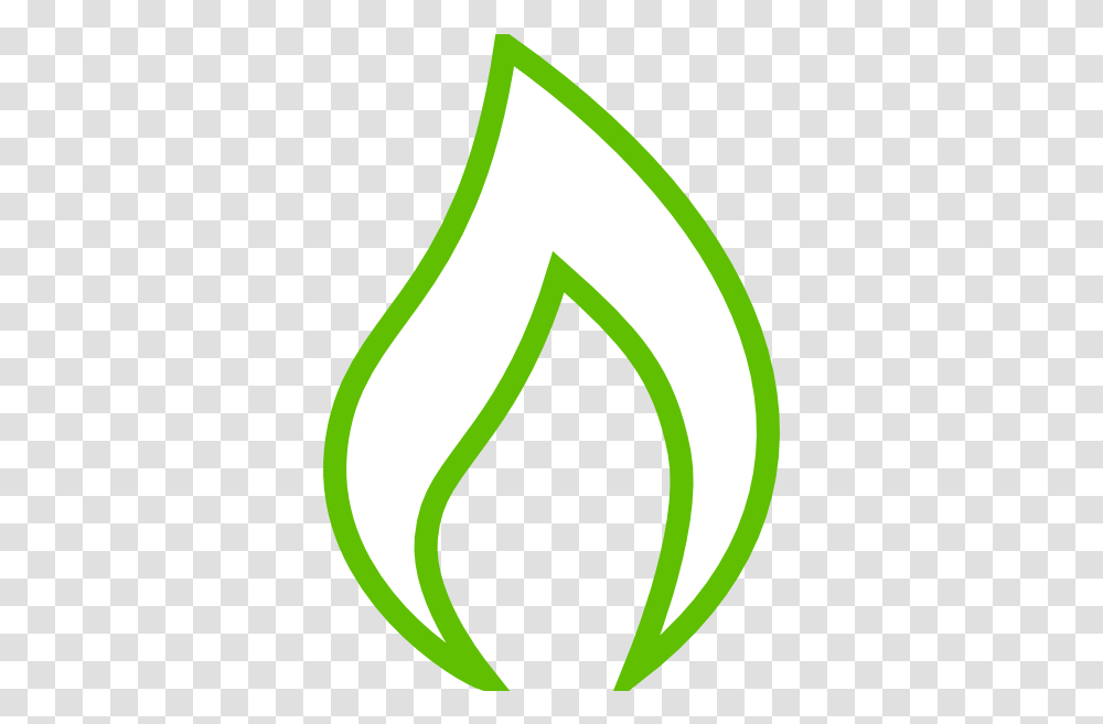 Green Flame Outline Clip Art Crescent, Plant, Symbol, Text, Label Transparent Png