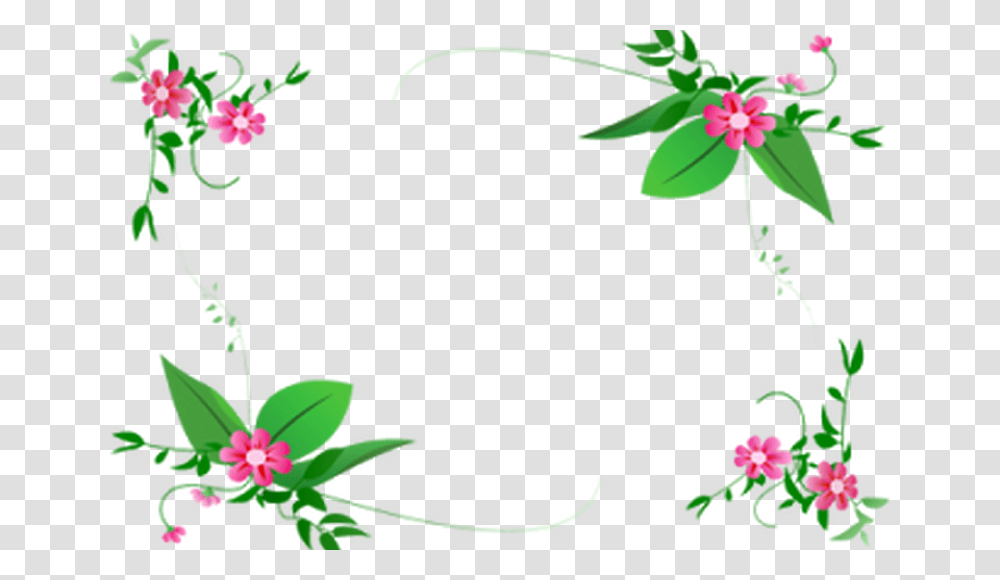 Green Flower Border Design Border Clip Art Design, Plant, Blossom, Leaf, Weed Transparent Png