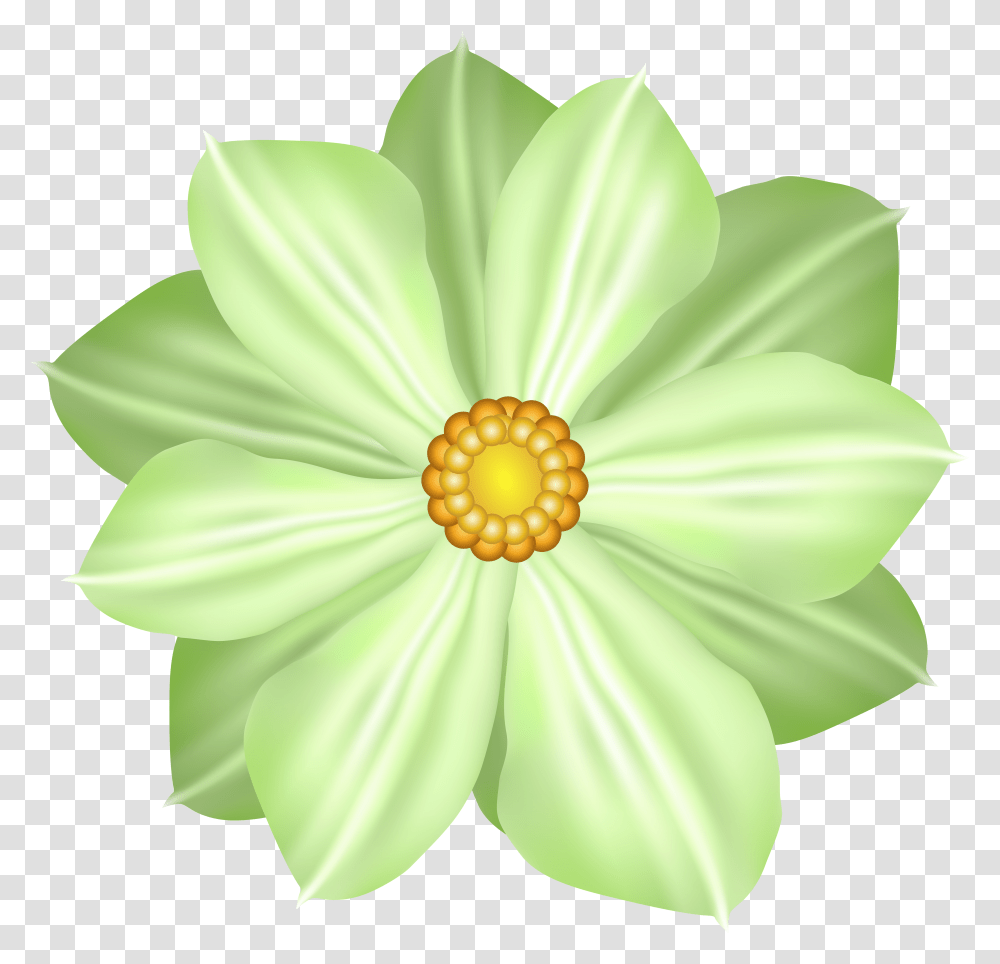 Green Flower Decoration Clipart Image Green Flowers Transparent Png