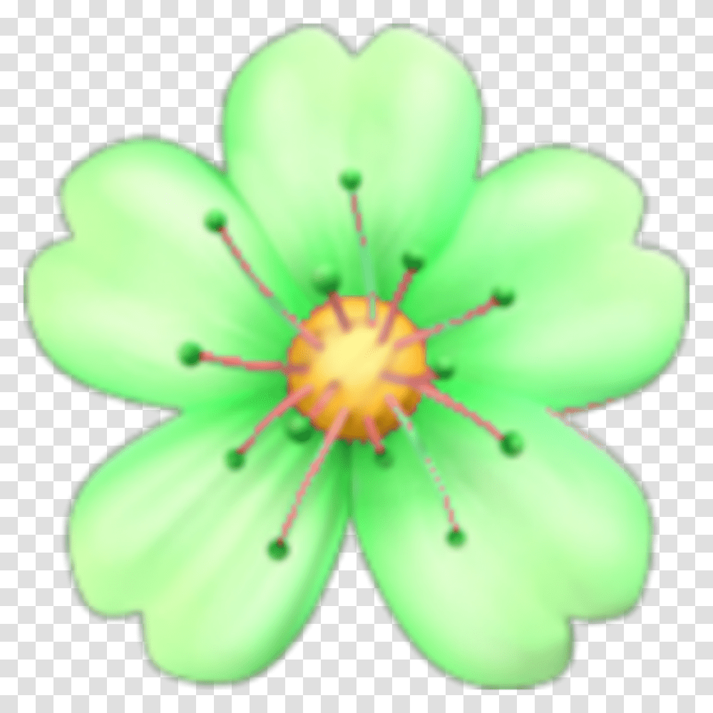 Green Flower Emoji De Flor Rosa, Plant, Blossom, Toy, Anther Transparent Png