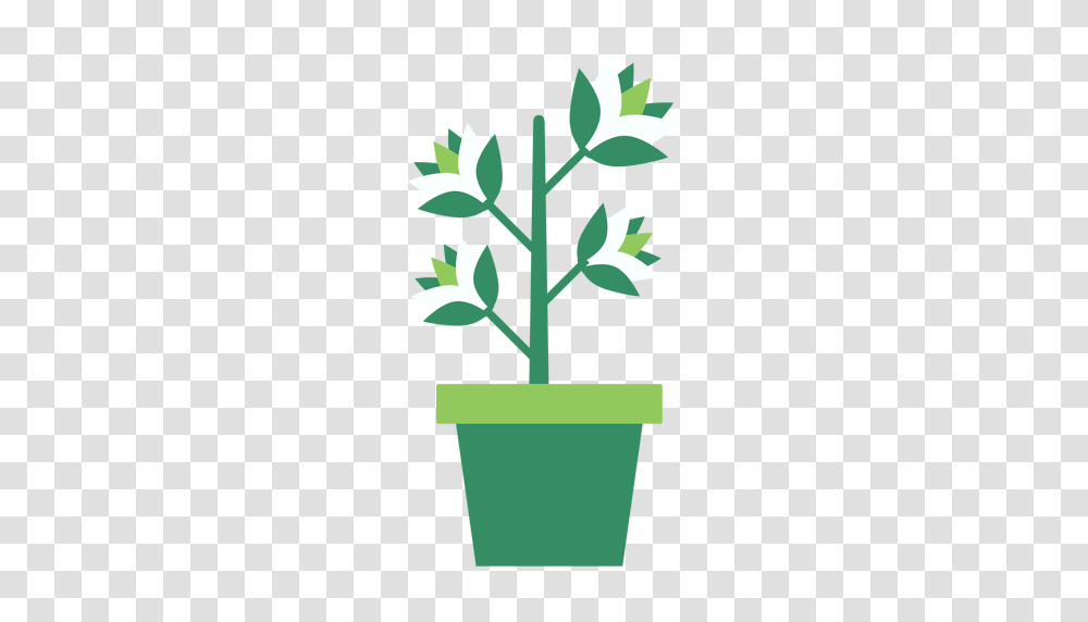 Green Flowerpot With Plant Clipart, Vase, Jar, Pottery, Cross Transparent Png