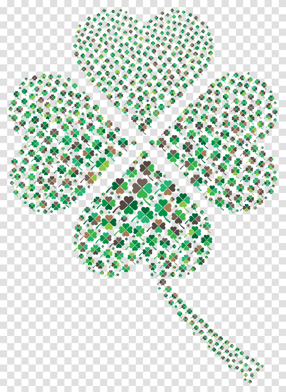 Green Four Leaf Clover Fractal No Background Clip Arts, Light, Plant, Rug, Neon Transparent Png