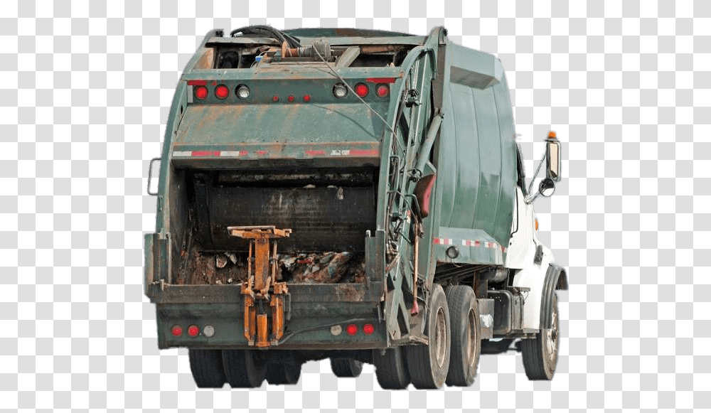 Green Garbage Truck Garbage Truck, Vehicle, Transportation, Trailer Truck, Machine Transparent Png