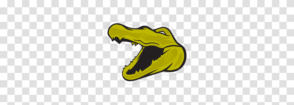 Green Gator Head Mascot Sticker, Reptile, Animal, Dinosaur, Crocodile Transparent Png