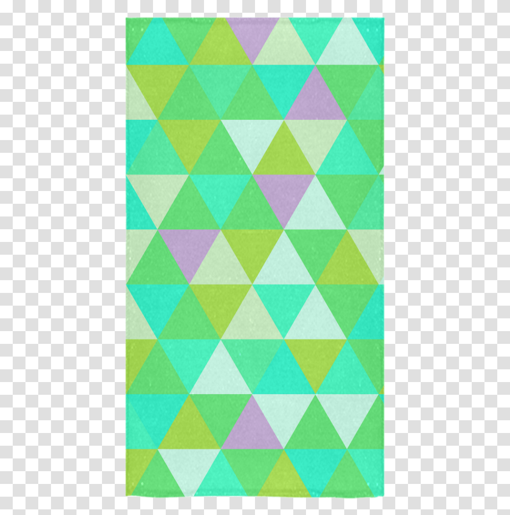Green Geometric Triangle Pattern Bath Towel 30 X56 Triangle, Rug, Texture Transparent Png