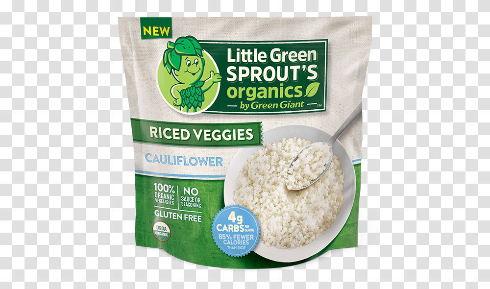Green Giant Organic Riced Cauliflower, Plant, Food, Breakfast, Sesame Transparent Png